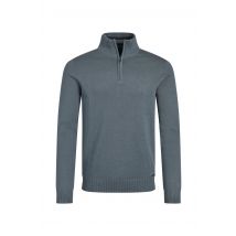 Weird Fish Baxter Fine Knit 1/4 Zip Jumper Blue Mirage Size 4XL