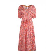 Weird Fish Dilsha LivaEco™ Printed Viscose Midi Dress Tango Red Size 14