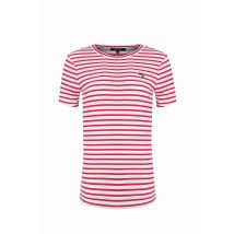 Weird Fish Natalie Striped Crew Neck T-Shirt Crimson Size 20