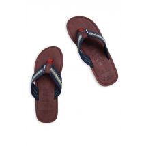 Weird Fish Malham Leather Look Flip Flops Dark Blue Size 8