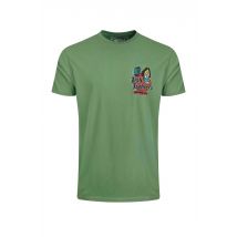 Weird Fish Fish Fighters Back Print Artist T-Shirt Artichoke Green Size S