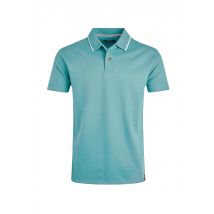 Weird Fish Powell Organic Cotton Textured Jersey Polo Shirt Mineral Blue Size S