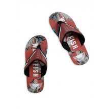 Weird Fish Lexington Printed Flip Flops Paprika Size 8