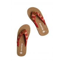 Weird Fish Arundel Cork Flip Flops Tango Red Size 4
