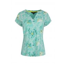 Weird Fish Alia Organic Cotton Printed Jersey Top Aqua Size 16
