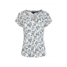 Weird Fish Alia Organic Cotton Printed Jersey Top Off White Size 12