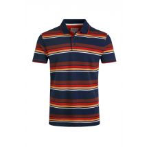 Weird Fish Sunbury Organic Cotton Striped Pique Polo Shirt Dark Blue Size 2XL
