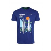 Weird Fish Coordinates Eco Front Print Graphic T-Shirt Cobalt Blue Size 3XL