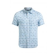 Weird Fish Tarim Linen Rich Hawaiian Shirt Faded Denim Size 4XL