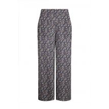 Weird Fish Sarita LivaEco™ Wide Leg Printed Viscose Trousers Navy Size 12