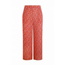 Weird Fish Sarita LivaEco™ Wide Leg Printed Viscose Trousers Tango Red Size 10