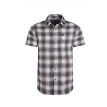 Weird Fish Angeles Vintage Wash Short Sleeve Check Shirt  Dusty White Size 2XL