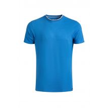 Weird Fish Harris Organic Cotton Textured Crew Neck T-Shirt Blue Sapphire Size S