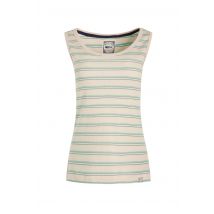 Weird Fish Luna Organic Cotton Ribbed Stripe Vest Mineral Blue Size 18