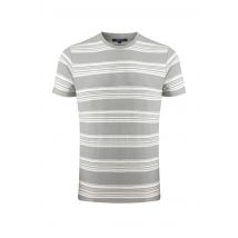 Weird Fish Xavier Eco Crepe Stripe T-Shirt Limestone Size 5XL