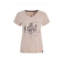 Weird Fish Wild Ponies Front Print Graphic T-Shirt Sand Dune Size 12