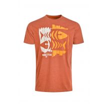 Weird Fish Double Fish Front Print Graphic T-Shirt Rust Leaves Size 4XL