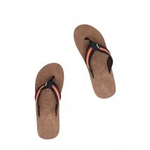 Weird Fish Malham Leather Look Flip Flops Caramel Size 11