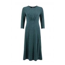 Weird Fish Felicity Printed Jersey Midi Dress Green Size 20