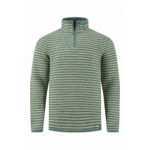 Weird Fish Shorling 1/4 Zip Striped Macaroni Sweatshirt Army Green Size 3XL