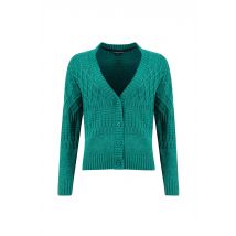 Weird Fish Amiens Mixed Stitch Cardigan Deep Teal Size 8