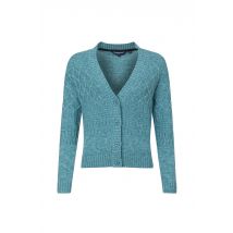 Weird Fish Amiens Mixed Stitch Cardigan Smoked Blue Size 22