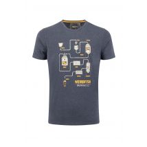 Weird Fish Brewer Front Print Graphic T-Shirt Navy Size M
