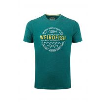 Weird Fish Waves Front Print Graphic T-Shirt Forest Green Size 3XL