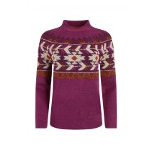 Weird Fish Arelia Ikat Knitted Jumper Purple Wine Size 16