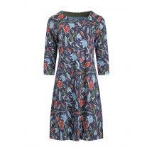 Weird Fish Starshine Printed Jersey Dress Navy Blue Size 18