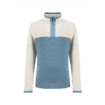 Weird Fish Isla 1/4 Zip Colour Block Macaroni Denim Blue Size 16