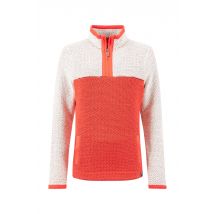 Weird Fish Isla 1/4 Zip Colour Block Macaroni Hot Coral Size 20