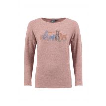 Weird Fish Dogs Life Soft Touch Front Print Long Sleeve T-Shirt Tea Rose Size 20