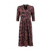 Weird Fish Isolde Printed Jersey Midi Dress Bitter Chocolate Size 20