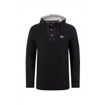 Weird Fish Bakersfield Button Neck Macaroni Hoodie Black Size 2XL