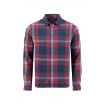 Weird Fish Broxton Organic Cotton Long Sleeve Herringbone Check Shirt Burgundy Size 4XL