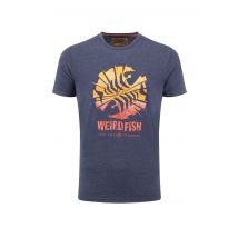 Weird Fish Shatter Front Print Graphic T-Shirt Dark Blue Size 4XL
