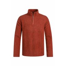 Weird Fish Newport 1/4 Zip Ribbed Fleece Rust Leaves Size 2XL