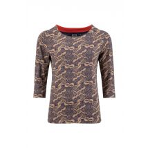 Weird Fish Rachel Printed Jersey T-Shirt Tan Size 10