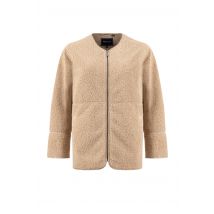 Weird Fish Gleason Faux Shearling Jacket Putty Size 14