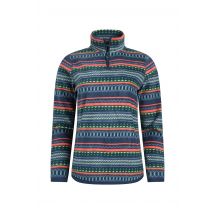 Weird Fish Reena 1/4 Zip Printed Microfleece Deep Sea Blue Size 18