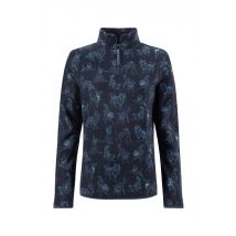 Weird Fish Reena 1/4 Zip Printed Microfleece Lake Blue Size 14