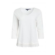 Weird Fish Delis Organic Cotton Lace Hem Top Dusty White Size 14