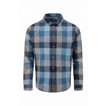 Weird Fish Sode Organic Cotton Brushed Long Sleeve Check Shirt Blue Size L