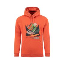Weird Fish Bryant Front Print Graphic Popover Hoodie Rust Leaves Size 4XL