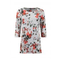 Weird Fish Sidney Printed Brushed Tunic Grey Marl Size 12