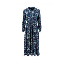 Weird Fish Steffan Printed Maxi Shirt Dress Estate blue Size 14