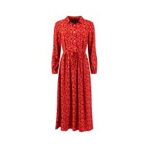 Weird Fish Steffan Printed Maxi Shirt Dress Garnet Size 12
