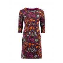 Weird Fish Shafika Organic Cotton Printed Jersey Dress Mulled Wine Size 18