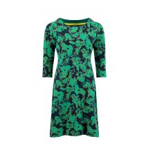 Weird Fish Shafika Organic Cotton Printed Jersey Dress Night Blue Size 16